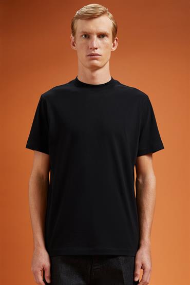 SHORT SLEEVES T-SHIRT - HIGH NECK BLACK