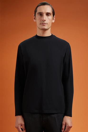 LONG SLEEVES T-SHIRT - HIGH NECK BLACK
