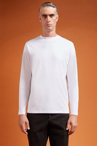 LONG SLEEVES T-SHIRT - HIGH NECK WHITE