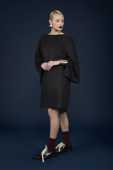 LON SLEEVES MIDI DRESS BLACK