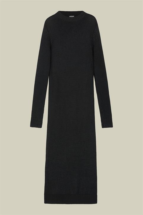 KNITTED LONG DRESS SHORT SLEEVES