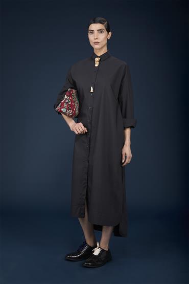 CHEMISIER MIDI DRESS BLACK