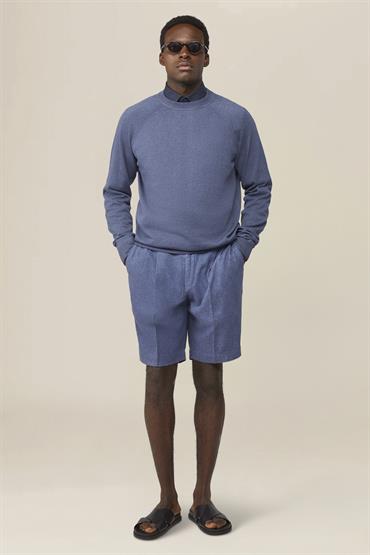 BERMUDA WITH DOUBLE PINCES BLUE