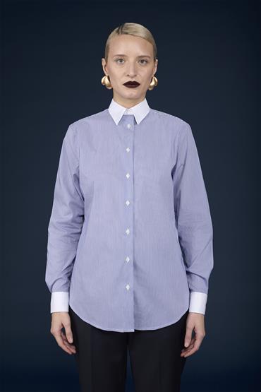 CLASSIC COLLAR REGULAR FIT WHITE/BLUE