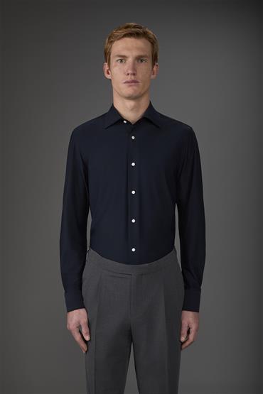 CLASSIC COLLAR REGULAR FIT BLUE ANNULLATA