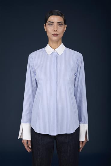 CLASSIC SHIRT BAGGY FIT SKY/WHITE