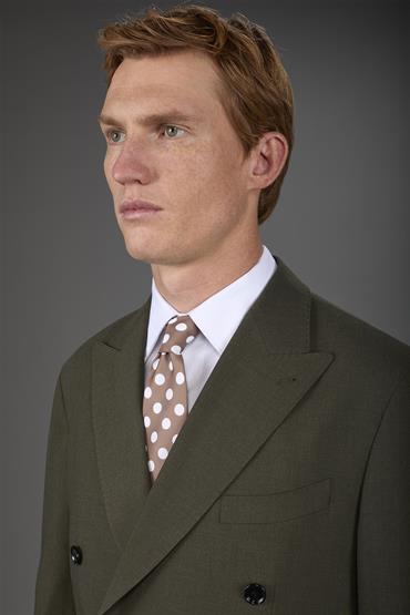 MACRO POIS TIE BEIGE/WHITE