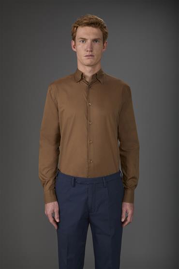 BUTTON DOWN COLLAR BROWN