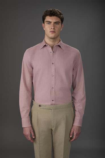 FRENC COLLAR BACK CARRE SHIRT ANTIQUE ROSE