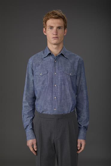 CLASSIC COLLAR CHEST POCKETS SHIRT