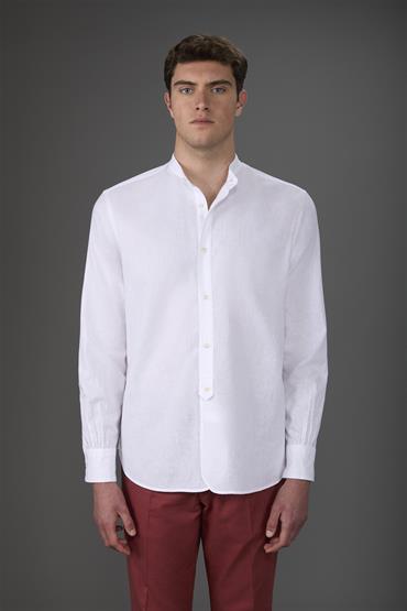 MAO COLLAR HALF BUTTONING SHIRT