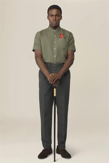 MAO COLLAR SHORT SLEEVES
