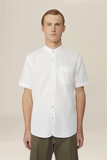 MAO COLLAR SHORT SLEEVES WHITE