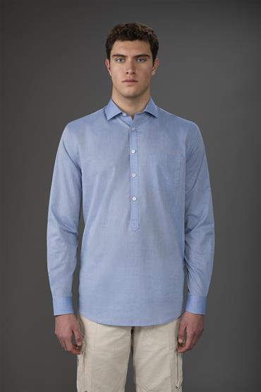 FRENCH COLLAR POLO SHIRT SKY
