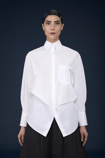 FRENCH COLLAR BAGGY FT WHITE
