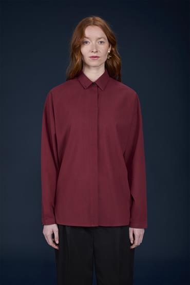 FRENCH COLLAR BAGGY FIT SHIRT BORDEAUX