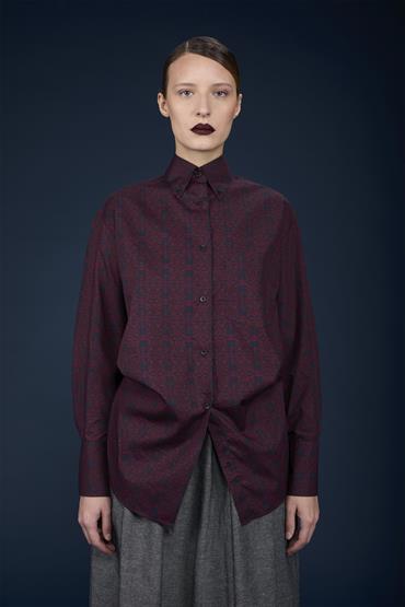 BUTTON DOWN COLLAR DK BLUE/BORDEAUX
