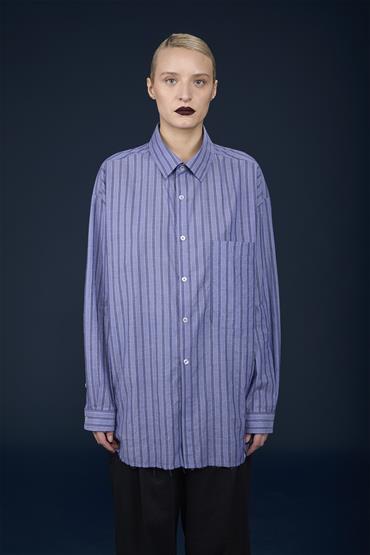 FRENCH COLLAR BAGGY FIT SHIRT BLUE/SKY