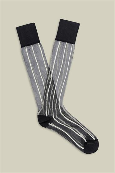 KNEE-HIGH SOCKS BLACK/OFF WHITE