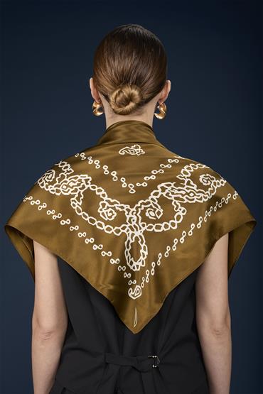 FOULARD 88X88CM YELLOW/WHITE