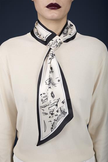 FOULARD 76X13 + HANDLE 10X5 OFF WHITE