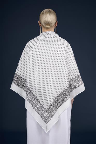 FOULARD 138X138CM WHITE/BLACK