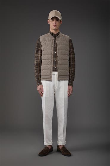 DOUBLE FACE PADDED VEST BEIGE/ICE