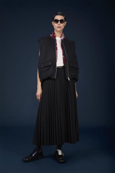 LONGUETTE PLISSE' SKIRT BLACK