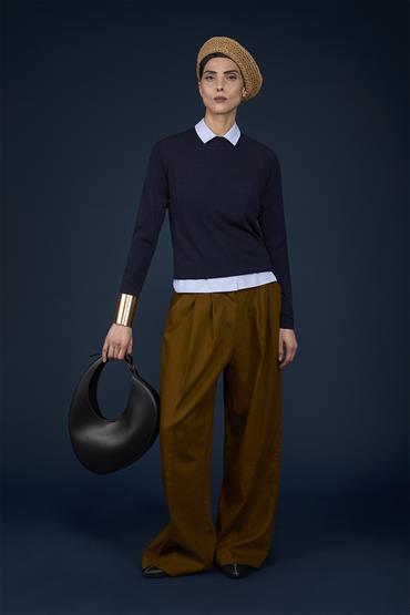 ROUNDNECK - SOLID COLOR SWEATER DK BLUE