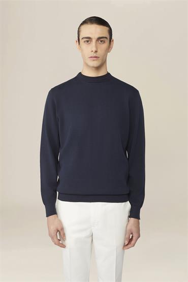 BASIC KNIT ROUNDNECK DK BLUE