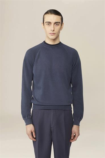 BASIC KNIT ROUNDNECK R/S DENIM