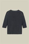 KNITTED SHORT SLEEVES ROUND NECK SWEATER