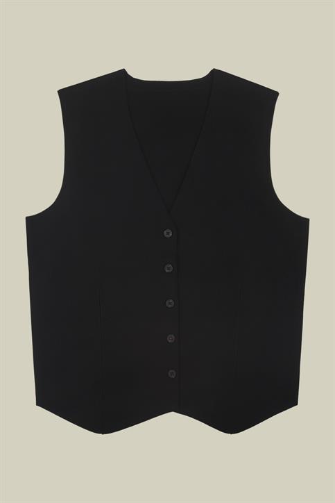 RIBBED KNITTED TOP ROUND COLLAR