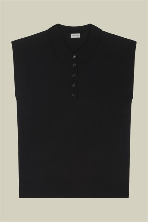 KNITTED SLEEVLESS POLO