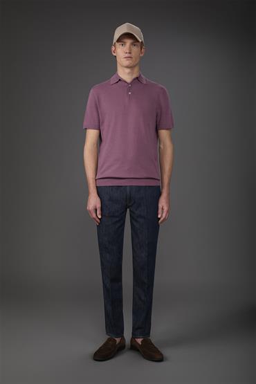 KNITTED POLO S/S MAUVE