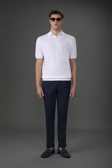 KNITTED POLO S/S WHITE