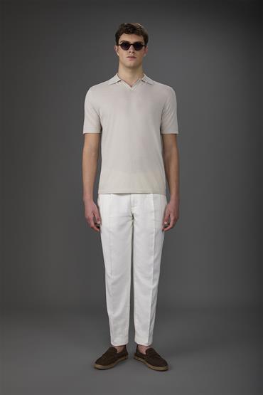 KNITTED POLO DERBY COLLAR S/S ICE