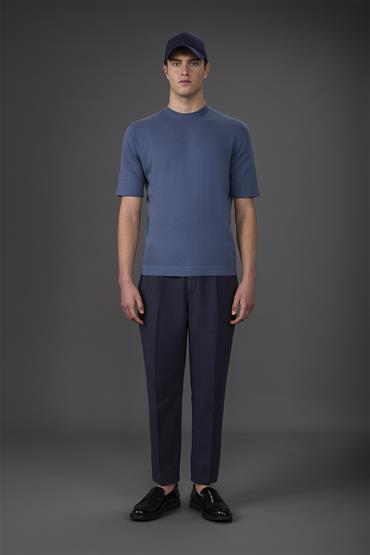 KNITTED TSHIRT S/S CERULEAN