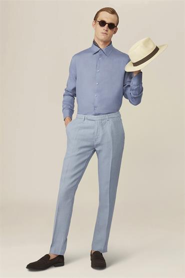 TROUSERS WITH PINCES CERULEAN