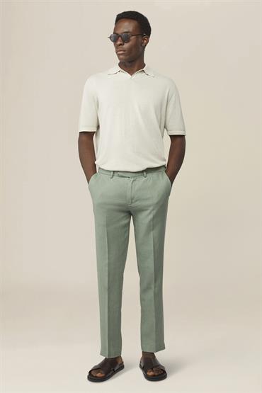 TROUSERS WITH PINCES SAGE GREEN