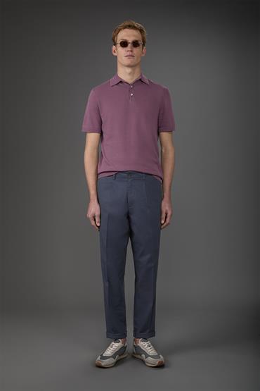 TROUSERS SINGLE PINCES - BACK ELASTIC BLUE