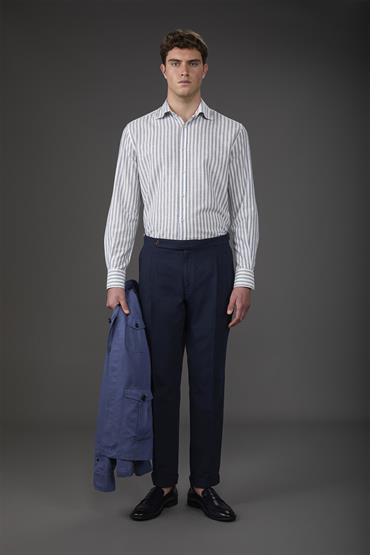 TROUSERS WITH SIDE BUCKLES BLUE
