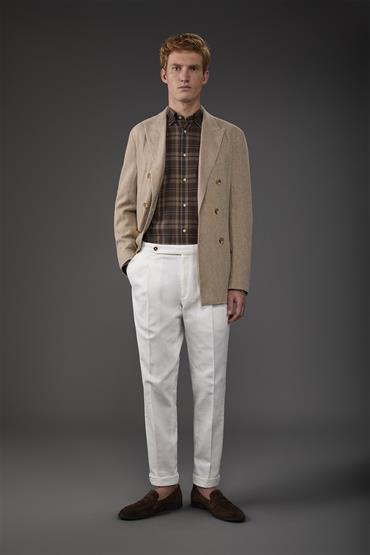 TROUSERS WITH SIDE BUCKLES OFF WHITE