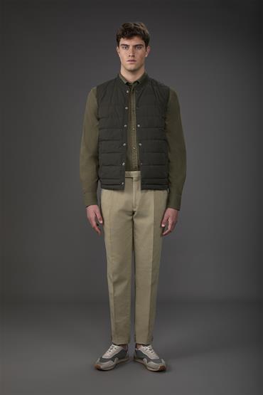 TROUSERS WITH SIDE BUCKLES OLIVE GREEN
