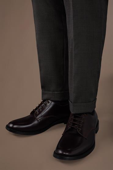 LEATHER DERBY DK BROWN