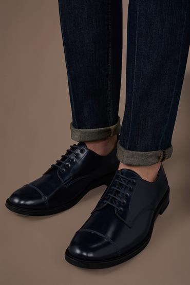 LEATHER DERBY DK BLUE