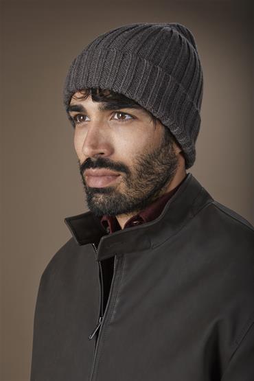 RIB BEANIE HAT ANTHRACITE
