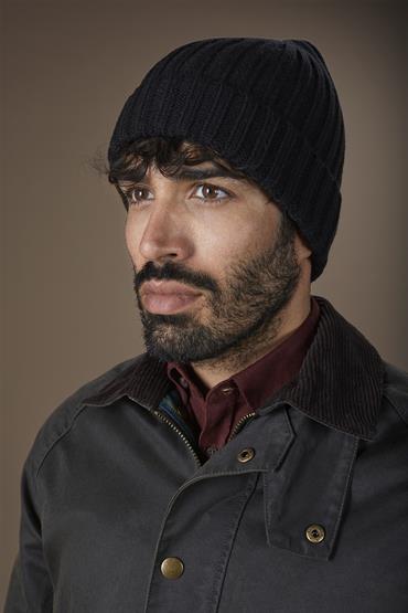 RIB BEANIE HAT BLACK