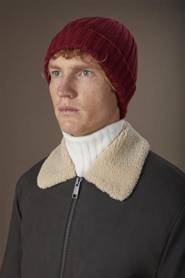 RIB BEANIE HAT RED