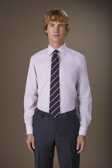 CLASSIC COLLAR REGULAR FIT WHITE/BORDEAUX